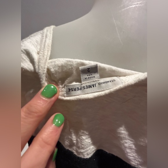 James Perse white and navy striped shirt. Cotton. Size 2 or medium. - Picture 7 of 7